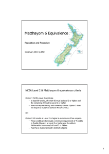 Advice on NCEA Level 2 and Matthayom 6 Equivalence and