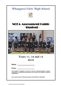 NCEA Senior Assessment Guide 2016