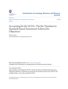 Accounting for the NCEA : Has the Transition to