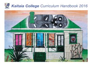 2016 Kaitaia College Senior Curriculum Handbook