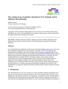 The coming of age of statistics education in New Zealand, and its