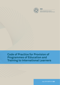 Code of Practice for Provision of Programmes of Education