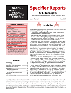 Specifier Reports: CFL Downlights (August 1995)