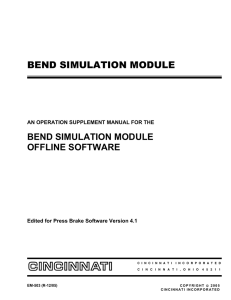 bend simulation module - Cincinnati Incorporated