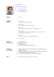 Curriculum Vitae PD Dr. med. Oliver Riesterer Tel. Fax Email ++41