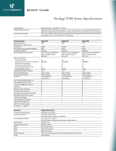 NetApp F700 Series Tech Specs