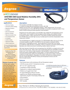 UHS1000 USB-based Relative Humidity (RH) and Temperature