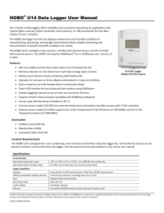 HOBO U14 Data Logger User Manual