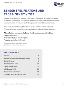 Sensor Specifications and Cross-Sensitivities