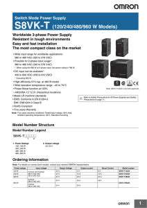 OMRON S8VK-T Power Supply datasheet