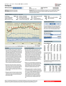 Standard and Poor`s Analysis on Corning 4 12 2012