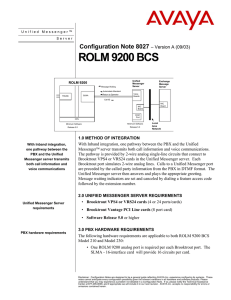 ROLM 9200 BCS - Avaya Support