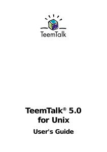 TeemTalk for Unix User`s Guide