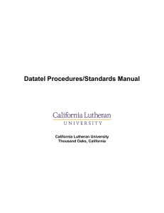 Datatel Procedures/Standards Manual