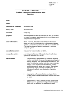 GENERIC COMPUTING Produce computer graphics