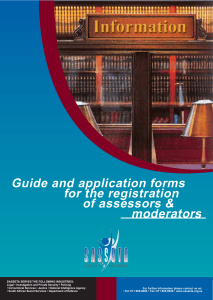 Guide and application forms for the registration of assessors