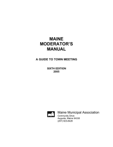 Maine Moderators Manual - Town of Raymond, Maine