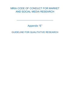 Appendix “E” - Marketing Research and Intelligence Association