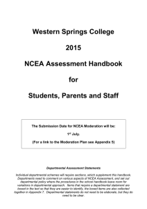 Western Springs College 2015 NCEA Assessment Handbook for