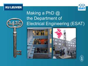 Making a PhD @ the Department of Electrical Engineering (ESAT)