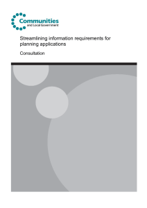 Streamlining information requirements for planning