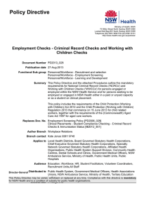 Employment Checks - Criminal Record Checks and