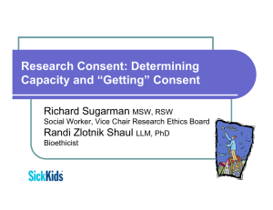 Research Consent: Determining Capacity and “Getting