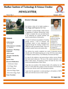 NEWSLETTER - Madhav Institute of Technology and Science