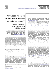 Advanced research on the health benefit of reduced water
