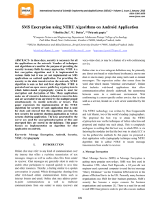 SMS Encryption using NTRU Algorithms on Android