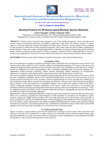 Security Protocol for Wi Sense based Wireless Sensor Networks