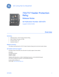 735/737 Feeder Protection Relay