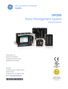 MM300 Motor Management System Communications Guide