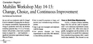 Multilin Workshop May 14-15 - Association for Manufacturing