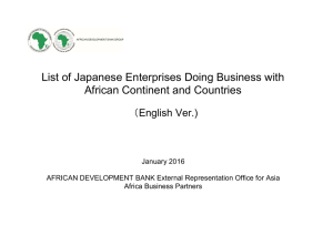 List of Japanese Enterprises Doing Business with African Continent