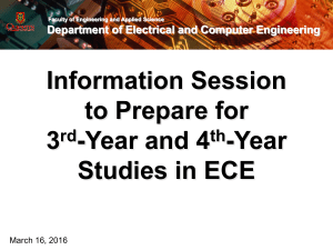 Year Studies in ECE - Department of Electrical and Computer