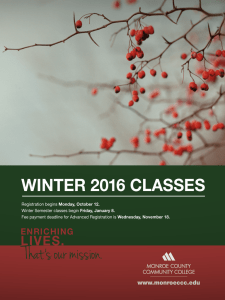 winter 2016 classes - Monroe County Community College