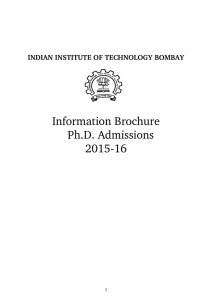 Information Brochure Ph.D. Admissions 201516