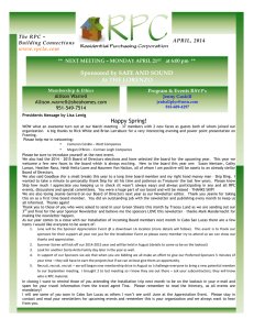 2014 April RPC Newsletter - Residential Purchasing Corporation