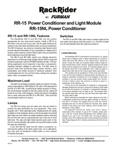 RR-15 Power Conditioner and Light Module RR