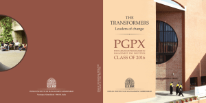 PGPX Brochure Class of 2016 - Indian Institute of Management