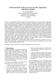 Bi-directional DC-to-DC Converter for Solar Applications