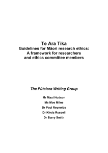 Te Ara Tika - Health Research Council