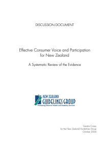 Effective Consumer Voice and Participation for New Zealand