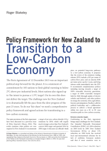 Policy Framework for New Zealand to