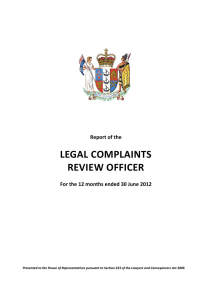 Legal Complaints Review Officer | New Zealand Ministry of Justice