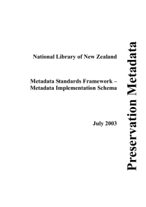 Metadata Standards Framework - Digital Preservation Programme