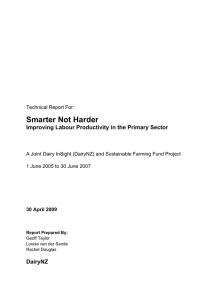 Smarter Not Harder - Ministry for Primary Industries