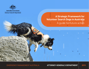 A Strategic Framework for Volunteer Search Dogs in Australia