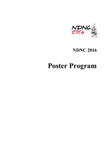Final Poster Prgram - 10th International Conference on New
